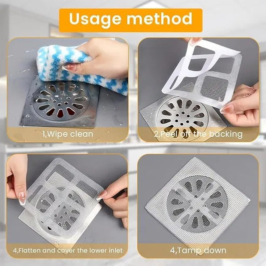 20Pack Disposable Shower Drain Hair Catcher, Drain Hair Catcher Waterproof Mesh Stickers for Bathroom Accessories